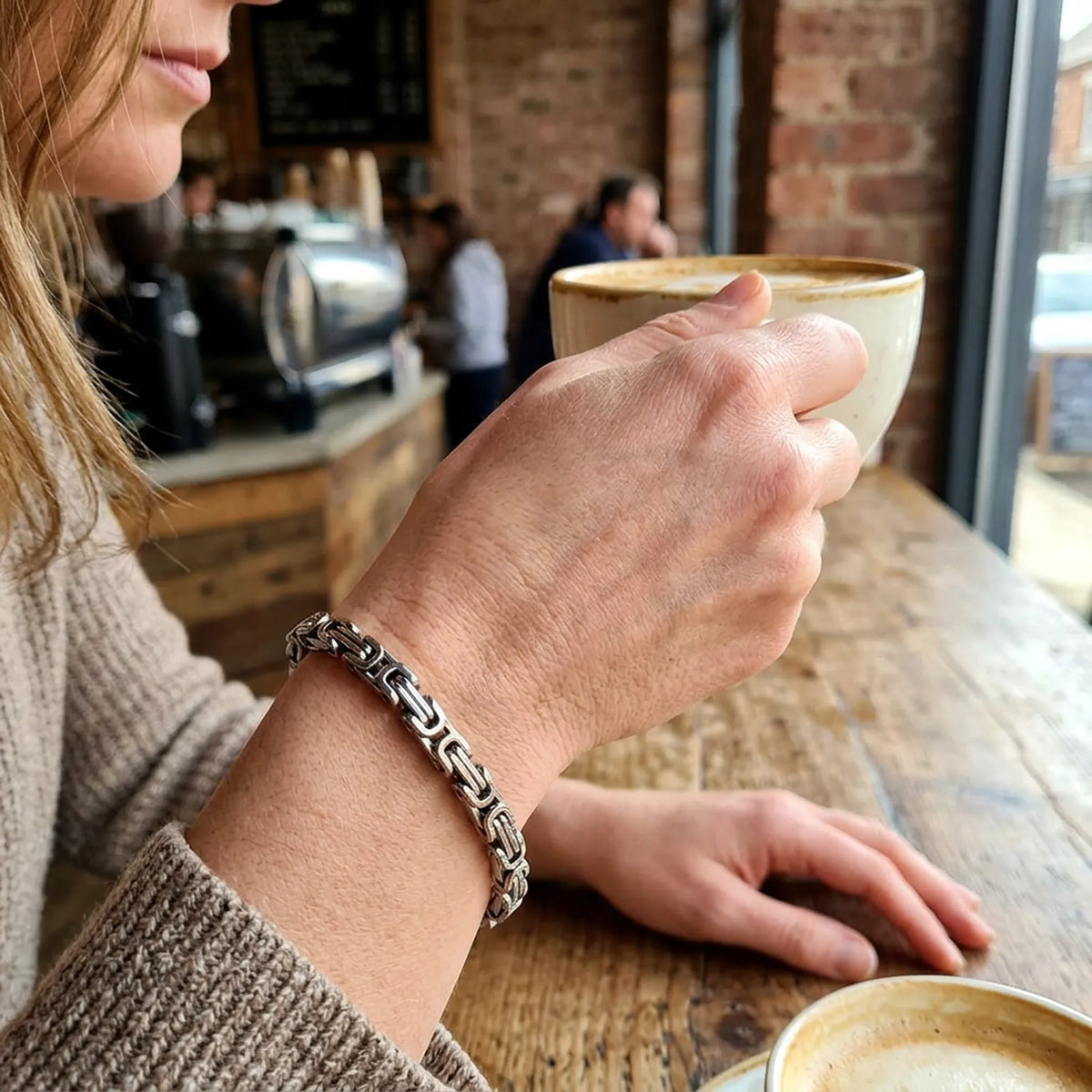 Zilverkleurige RVS schakelarmband voor dames, 5 mm breed – Hugo Valcke
