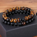 Agate & Red Tiger Eye Armbandenset 8mm