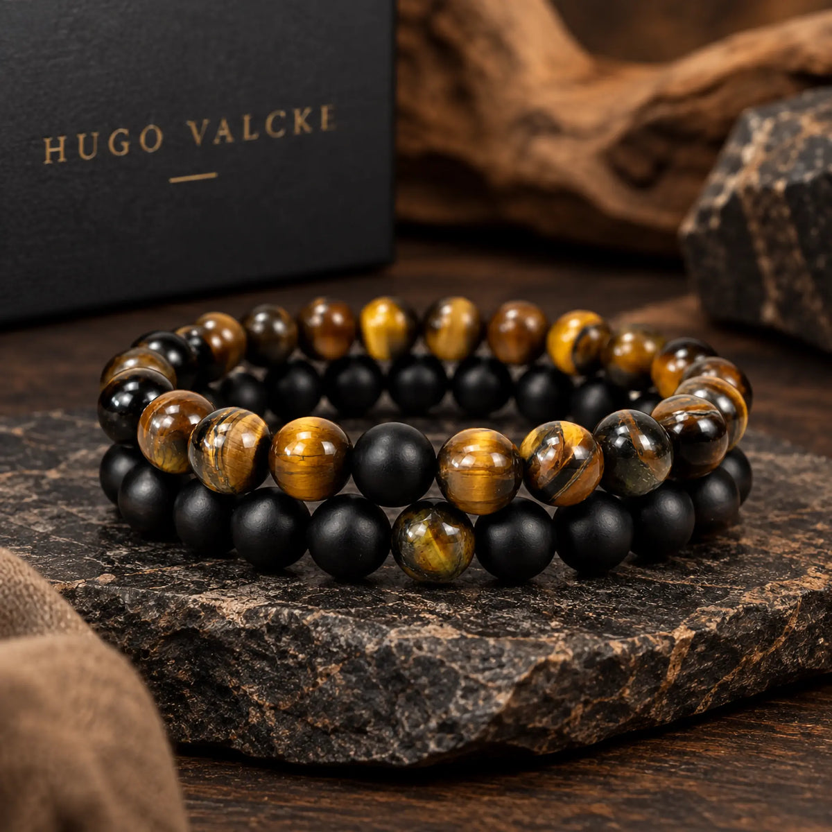 Agate & Red Tiger Eye Armbandenset 8mm
