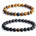 Agate & Red Tiger Eye Armbandenset 8mm