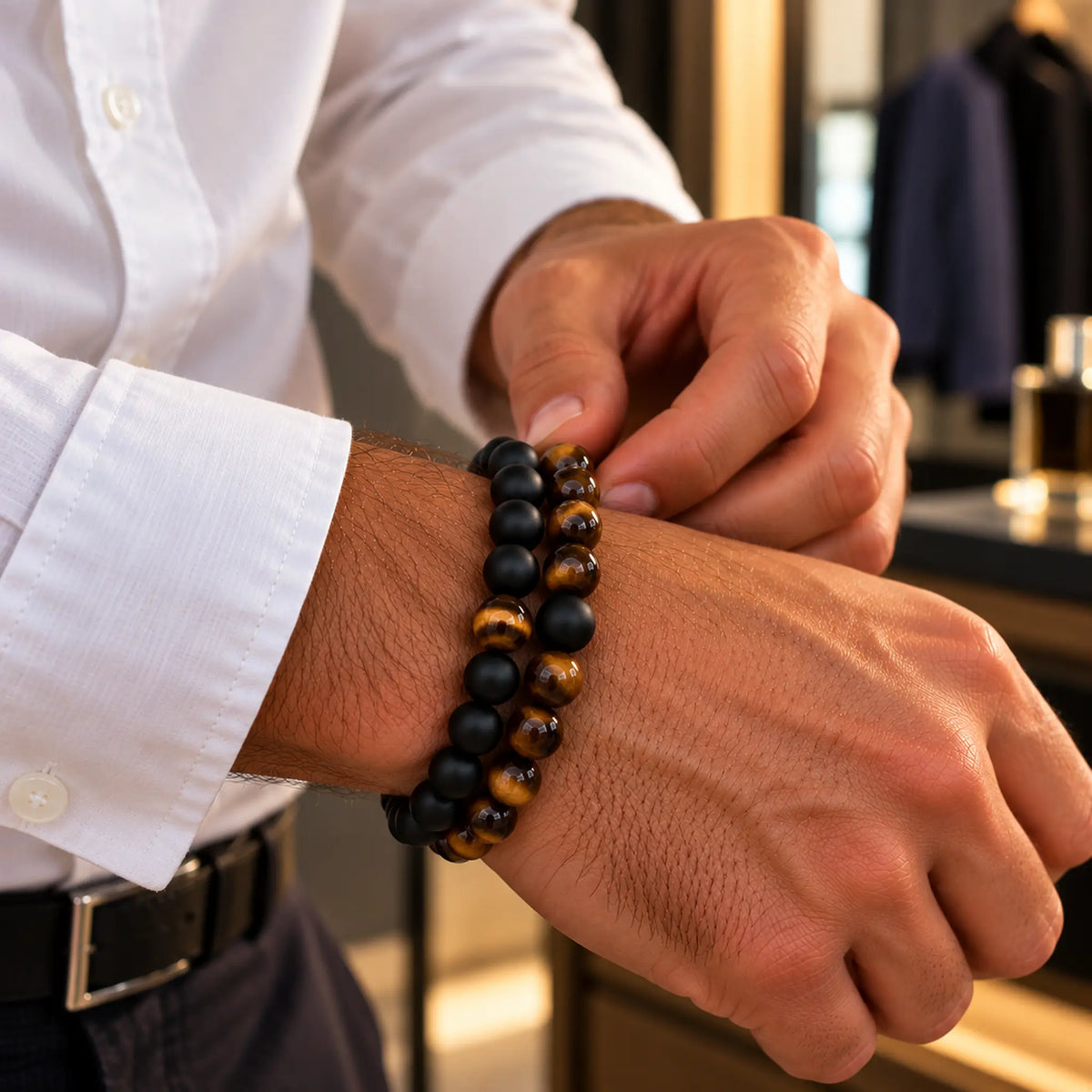 Agate & Red Tigre armbandenset