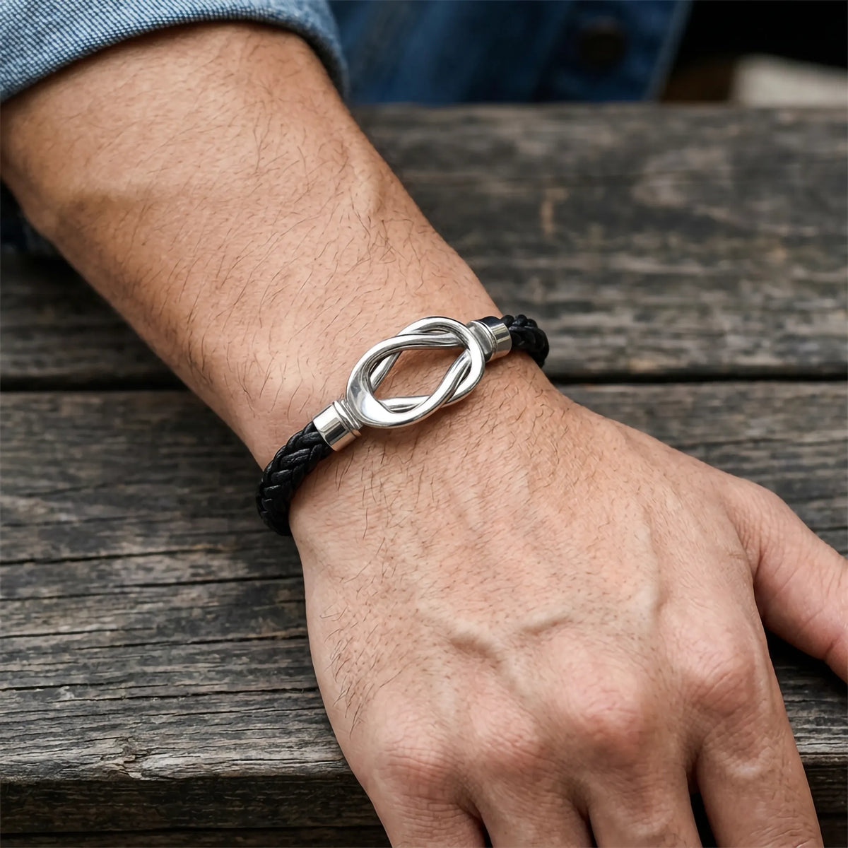 Gevlochten Armband Zwart Infinity