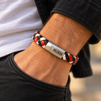FR1908 12mm Rood-Wit-Zwart Armband