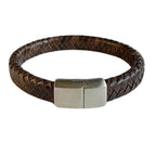 Graveer armband ovaal gevlochten Leer