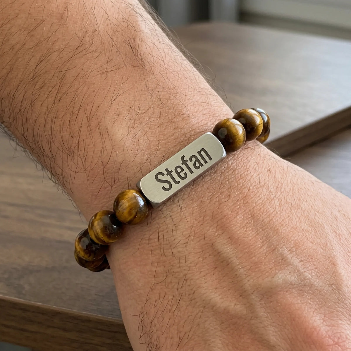 Graveer Armband Yellow Tiger Eye – 8 mm Natuursteen