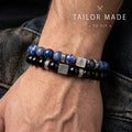Armbandenset met Gold Obsidian en Blue Sodalite kralen van 8 mm