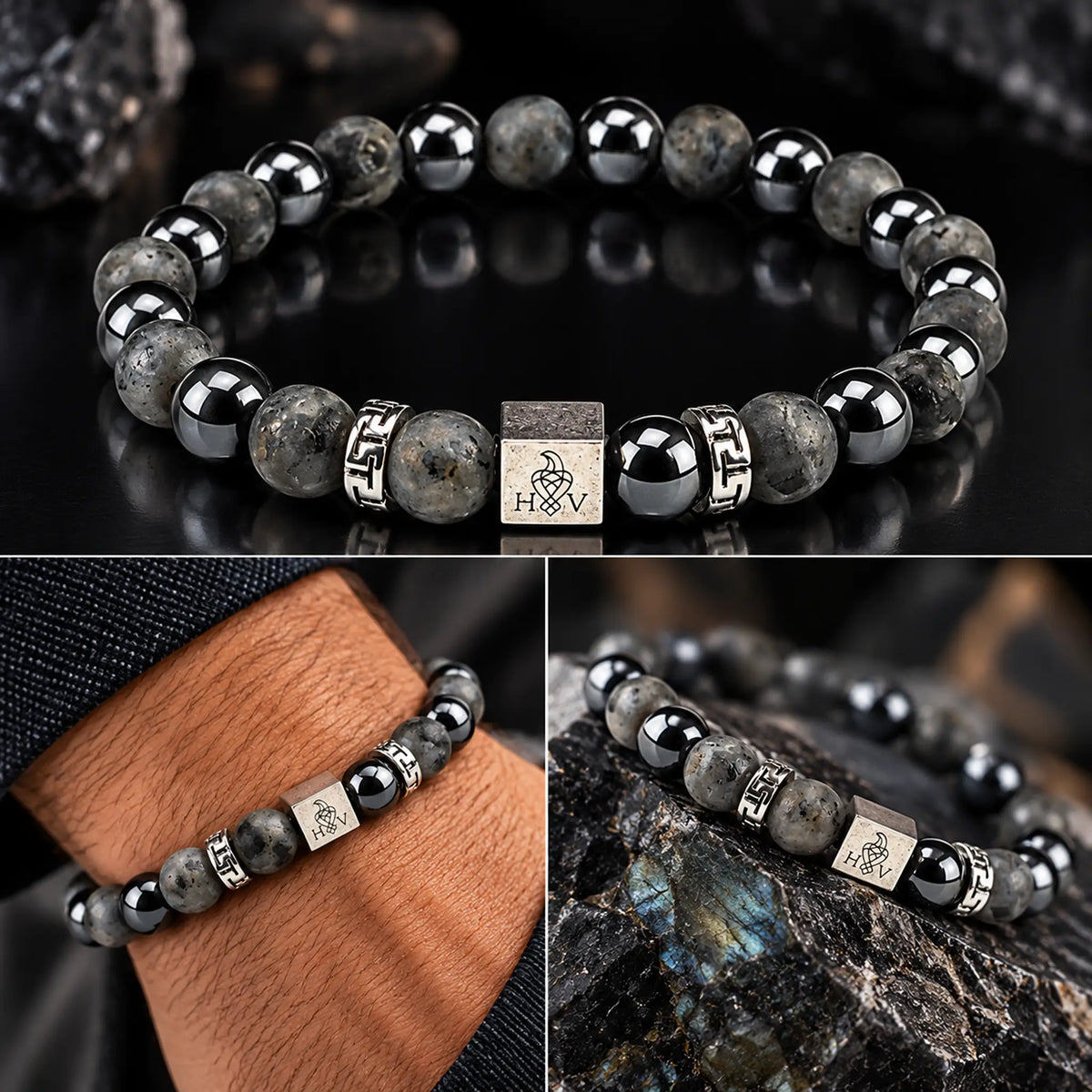 Hugo Valcke Labradorite Hematite 8mm Armband