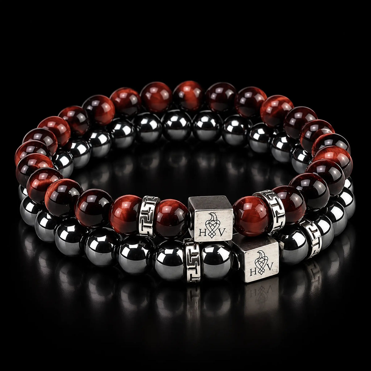 Hugo Valcke CombiSet – Hematiet & Red Tiger Eye