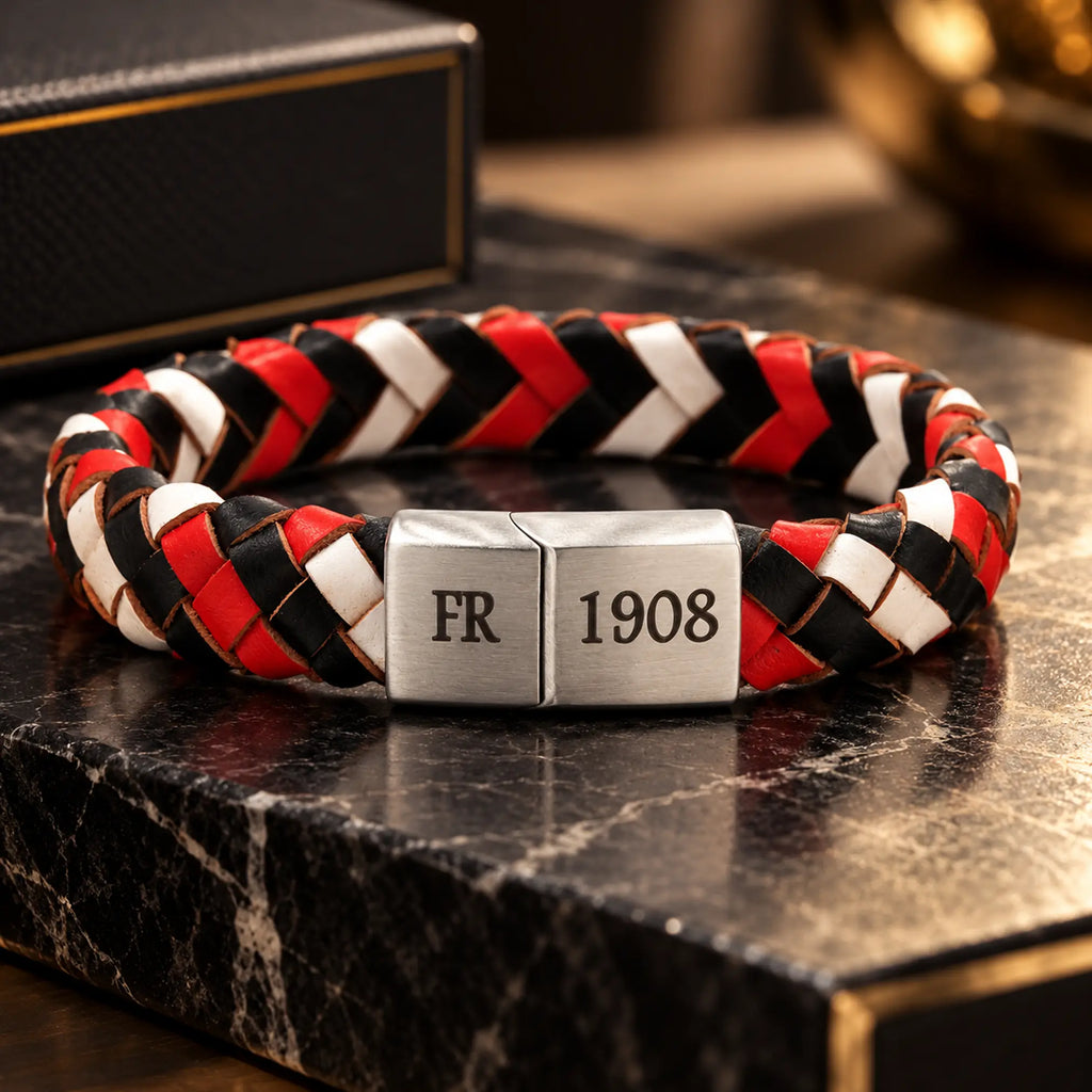 FR1908 12mm Rood-Wit-Zwart Armband 1