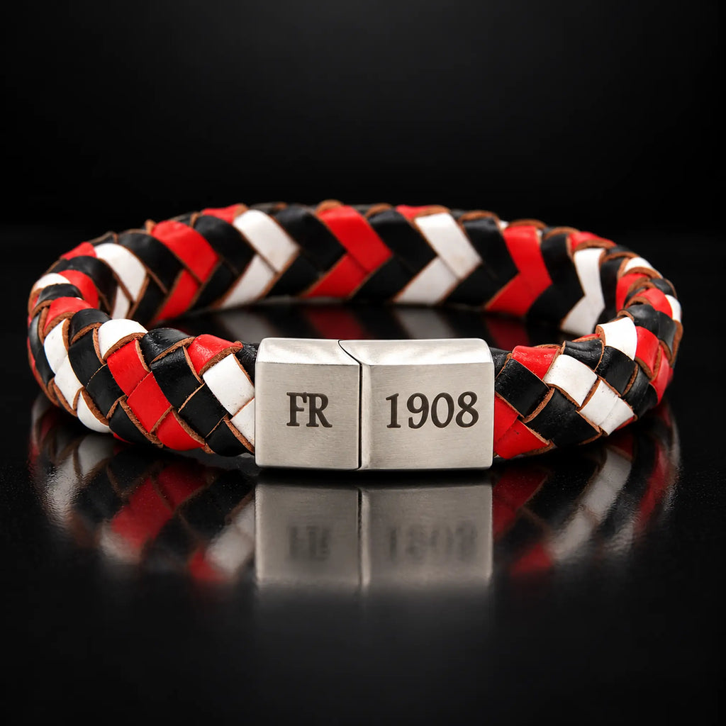 FR1908 12mm Rood-Wit-Zwart Armband 1