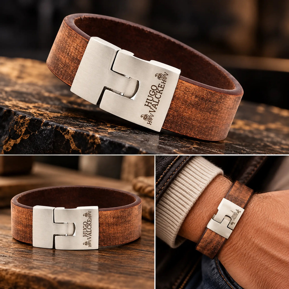 Hugo Valcke Vintage Bruin Armband 20mm
