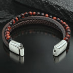 Dario Leather-Red-Tiger-Armband