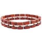 Heren Armband Redwood Hout & Roestvrij Staal – 12mm Brede Armband