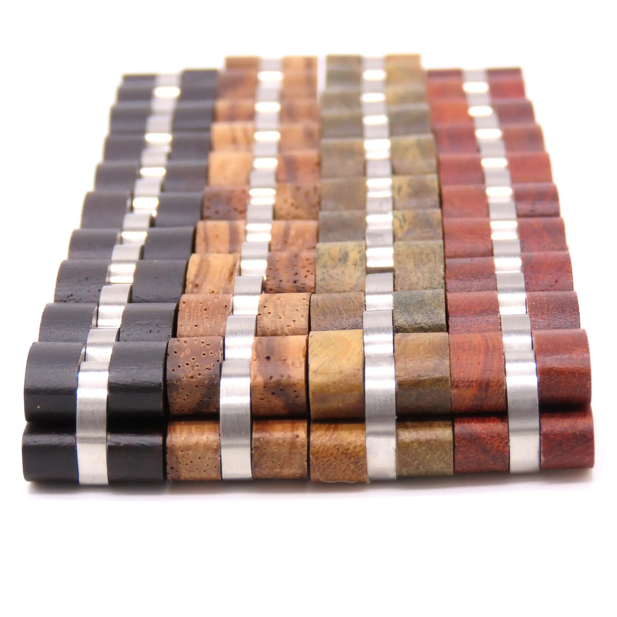 Heren Armband Redwood Hout & Roestvrij Staal – 12mm Brede Armband