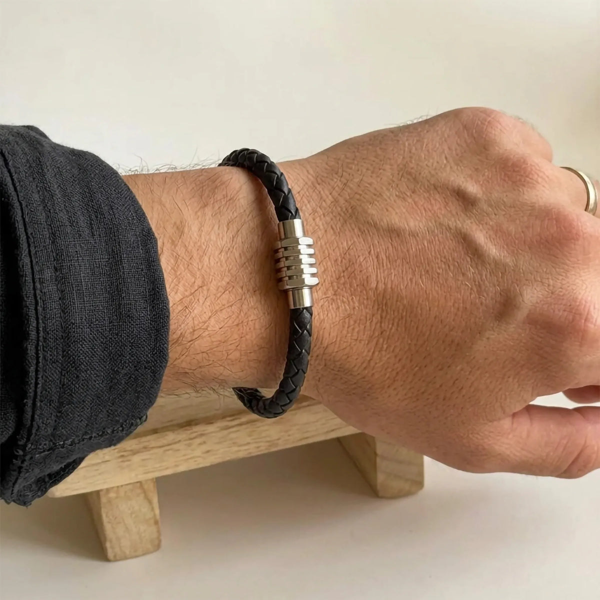 Rond Gevlochten Armband Zwart