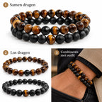 Agate & Red Tigre armbandenset