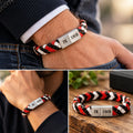 FR1908 12mm Rood-Wit-Zwart Armband 1