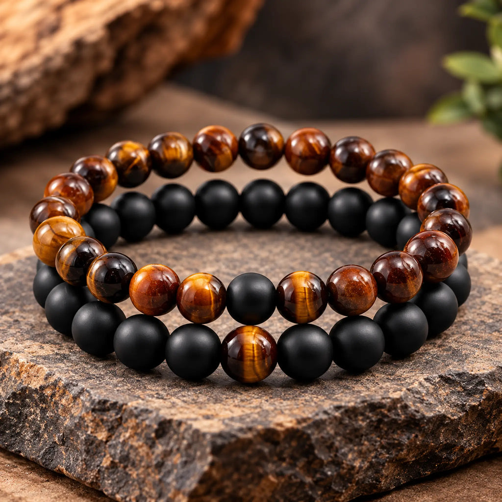 Agate & Red Tigre armbandenset