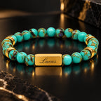 Graveer Armband-Turquoise-Gold