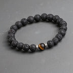 Armband Volcanic lava & Yellow Tiger Eye