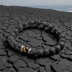 Armband Volcanic lava & Yellow Tiger Eye