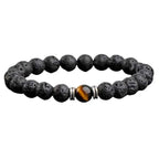 Armband Volcanic lava & Yellow Tiger Eye