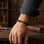 Armband Volcanic lava & Yellow Tiger Eye