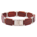 Hugo Valcke Wood-Brown-Silver Armband 14mm