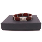 Hugo Valcke Wood-Brown-Silver Armband 14mm
