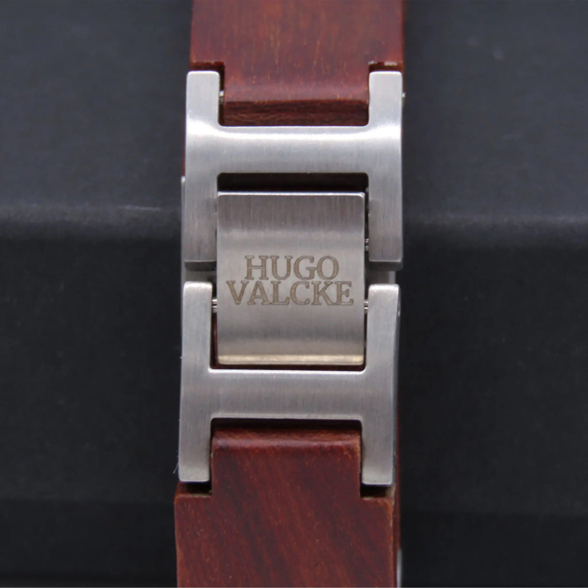 Hugo Valcke Wood-Brown-Silver Armband 14mm