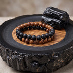 Zwart-Bruin-Hout armbanden set